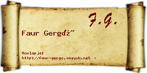 Faur Gergő névjegykártya