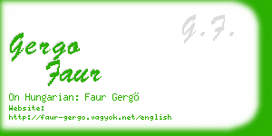 gergo faur business card