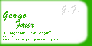 gergo faur business card